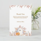 Rustic Elegant Little Boo Boho Ghost Baby Shower Dankeskarte (Stehend Vorderseite)