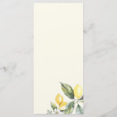 Rustic Elegant Minimal Lemon Garden Wedding Menükarte (Rückseite)