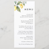 Rustic Elegant Minimal Lemon Garden Wedding  Menükarte (Vorderseite)