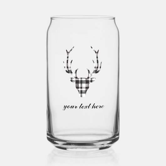 Rustic Elegant Personalized Deer Beer Can Glass Dosenglas (Vorderseite)