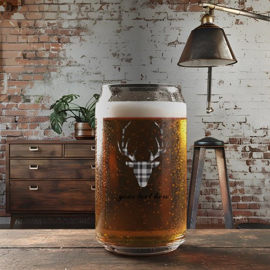 Rustic Elegant Personalized Deer Beer Can Glass Dosenglas