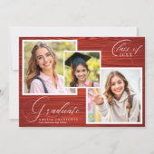 Rustic Elegant Photo Collage Graduation Ankündigung (Vorderseite)