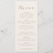 Rustic Elegant Script Wedding Reception Dinner  Menükarte (Vorderseite)