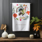 Rustic Elegant Turkey Thanksgiving Botanical  Handtuch
