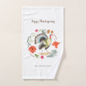 Rustic Elegant Turkey Thanksgiving Botanical Handtuch (Handtuch)