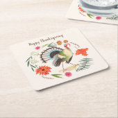 Rustic Elegant Turkey Thanksgiving Botanical  Rechteckiger Pappuntersetzer (angewinkelt)