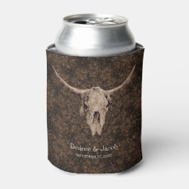 Rustic Elegant Wedding Brown Western Bull Skull Dosenkühler