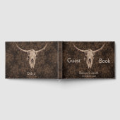 Rustic Elegant Wedding Brown Western Bull Skull Gästebuch (Voll)
