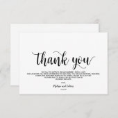 Rustic Elegant Wedding Danke Kartendesign Begleitkarte (Vorne/Hinten)