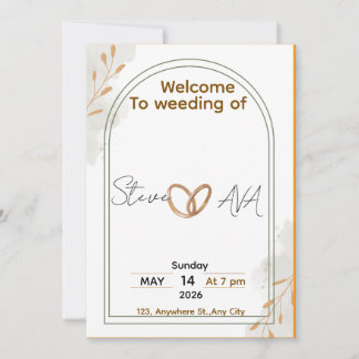 Rustic Elegant Wedding Invitation Einladung