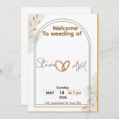 Rustic Elegant Wedding Invitation Einladung (Vorne/Hinten)