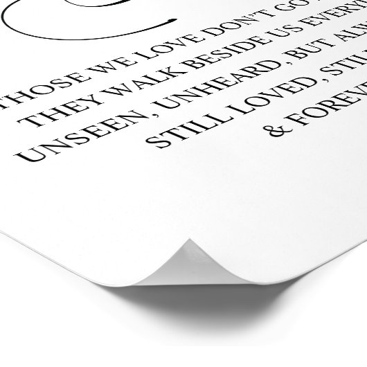 Rustic Elegant Wedding Memorial Table Sign v1 Poster (Ecke)