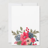 Rustic Elegant Winter Floral Watercolor Wedding Einladung (Rückseite)
