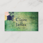 Rustic Emerald Floral Wedding Card Begleitkarte (Rückseite)