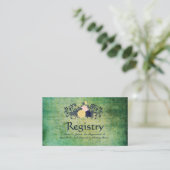 Rustic Emerald Floral Wedding Card Begleitkarte (Stehend Vorderseite)