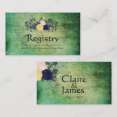 Rustic Emerald Floral Wedding Card Begleitkarte (Vorne/Hinten)