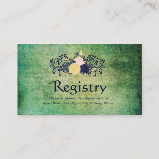 Rustic Emerald Floral Wedding Card Begleitkarte (Vorderseite)