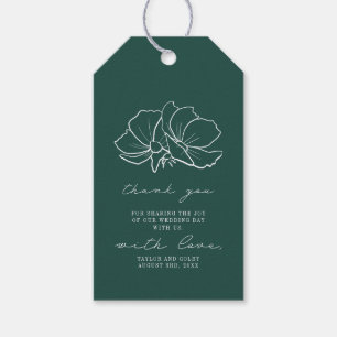 Rustic Emerald Floral Wedding Vielen Dank für Ihr Geschenkanhänger