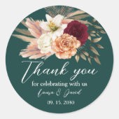 Rustic Emerald Wedding Vielen Dank, Ihr Sticker (Vorderseite)