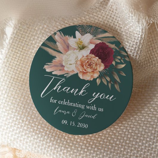 Rustic Emerald Wedding Vielen Dank, Ihr Sticker