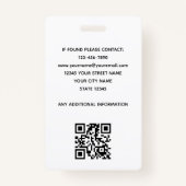 Rustic Employee ID Name Foto Woodgrain Black Ausweis (Rückseite)