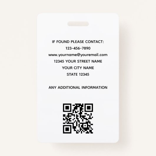 Rustic Employee ID Name Foto Woodgrain Black Ausweis (Rückseite)