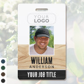 Rustic Employee ID Name Foto Woodgrain Black Ausweis