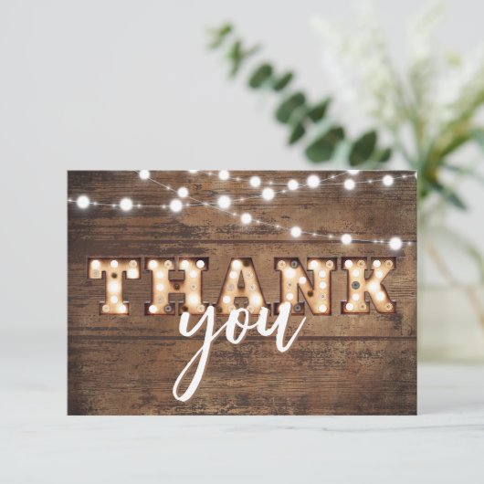 Rustic Engagement Party Dankeskarte (Stehend Vorderseite)