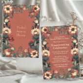 Rustic English Cottage William Morris Housewarming Einladung