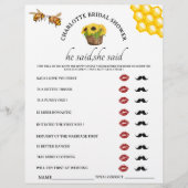 Rustic Er sagte, sie sagte Brautparty Game Flyer (Vorne)