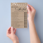 Rustic Er sagte, sie sagte Brautparty-Spiel Flyer (Handgriff)