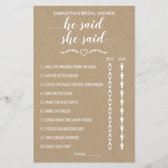 Rustic Er sagte, sie solle zweisprachiges Spiel (Vorderseite)