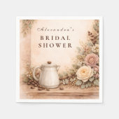 Rustic Espresso Bar Bridal Shower Serviette (Vorderseite)