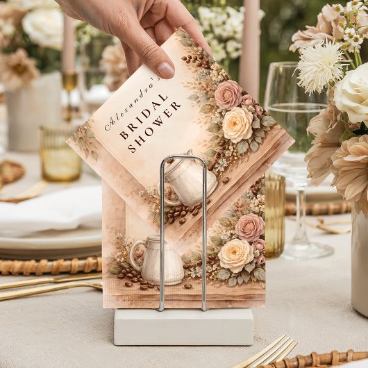 Rustic Espresso Bar Bridal Shower Serviette