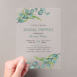 Rustic Eucalyptus Bridal Shower Acryleinladungen