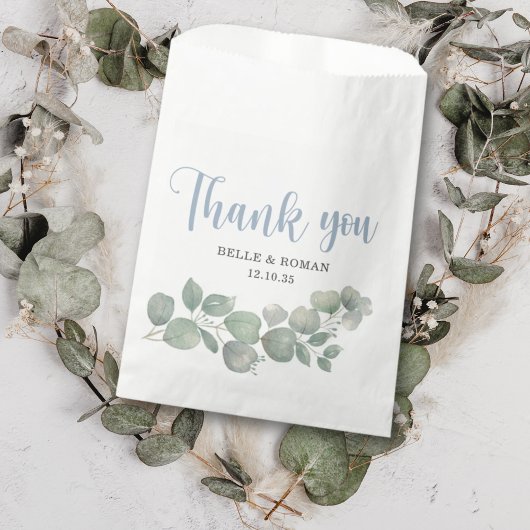 Rustic Eucalyptus Green Wedding Vielen Dank Geschenktütchen