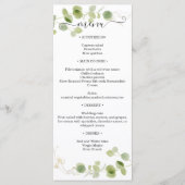 Rustic Eucalyptus Greenery Gold Wedding Reception Menükarte (Vorderseite)