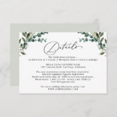 Rustic Eucalyptus Greenery Wedding Details Begleitkarte (Vorne/Hinten)