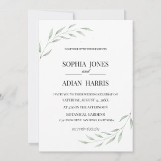 Rustic Eucalyptus Greenery Wedding Invitation Einladung