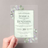 Rustic Eucalyptus & Lavender Stylish Text Wedding Acryleinladungen (Insitu (Handheld))