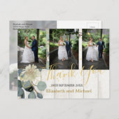 Rustic Eucalyptus Leaf Elegant Wedding Vielen Dank Postkarte (Vorne/Hinten)