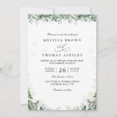 Rustic Eucalyptus Leaves Greenery QR Code Wedding Einladung (Vorderseite)