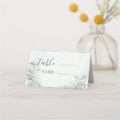 Rustic Eucalyptus Sage Green Wedding Platzkarte (Vorderseite)