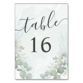 Rustic Eucalyptus Sage Green Wedding Tischnummer (Vorderseite)