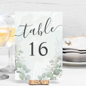 Rustic Eucalyptus Sage Green Wedding Tischnummer