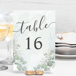 Rustic Eucalyptus Sage Green Wedding Tischnummer