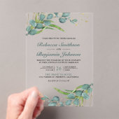 Rustic Eucalyptus Wedding Acryleinladungen (Insitu (Handheld))