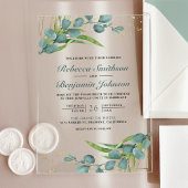 Rustic Eucalyptus Wedding Acryleinladungen