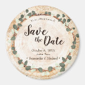 Rustic Eucalyptus Wood Slice wedding magnet (Vorne)