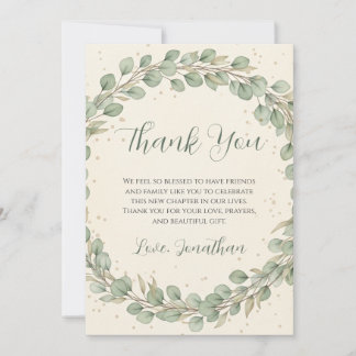 Rustic Eucalyptus Wreath Baby Dusche Vielen Dank Dankeskarte
